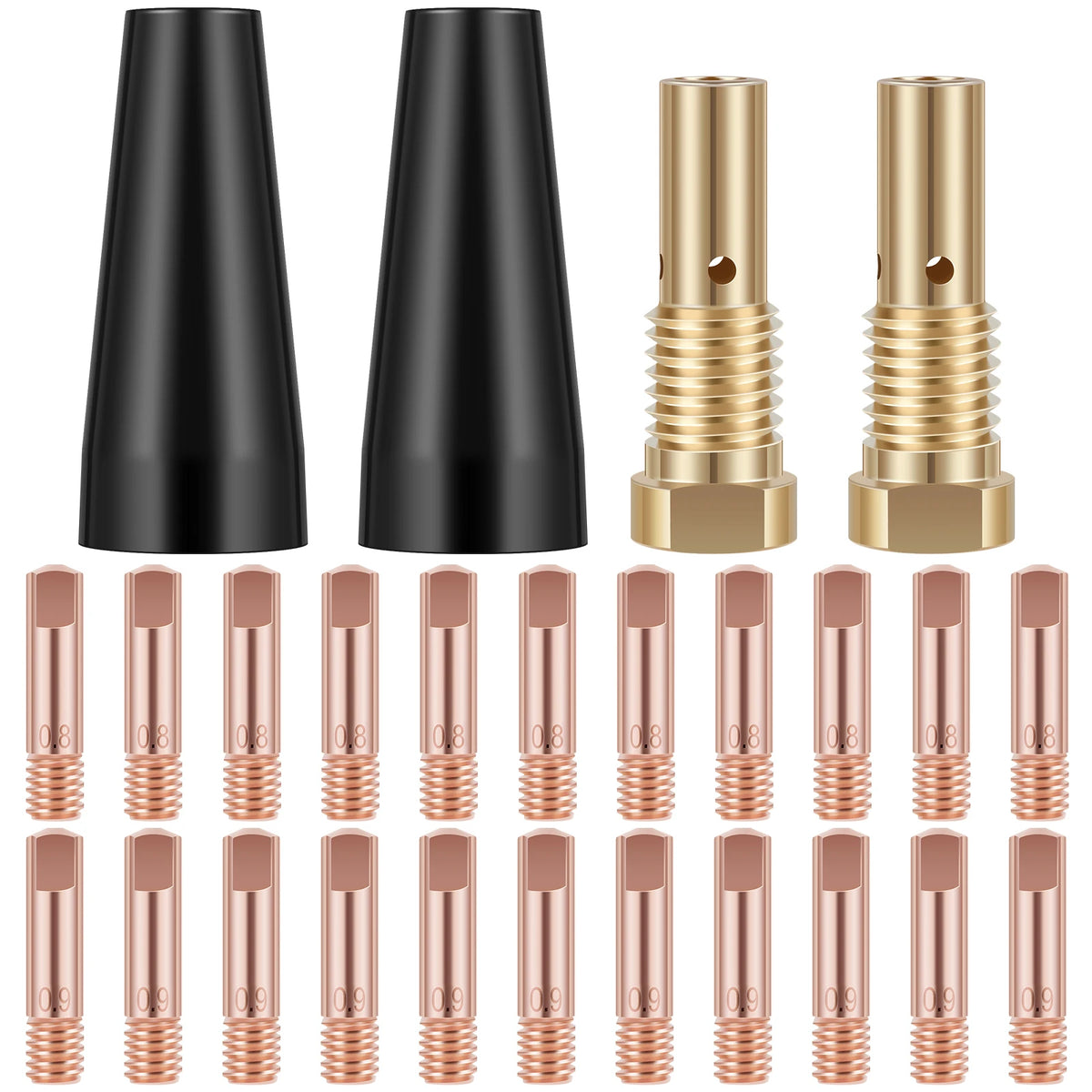 15Pcs Gasless MIG Welding Kit – Flux Core Nozzle Tips 0.8/0.9mm Welding Nozzle Kit Nixie