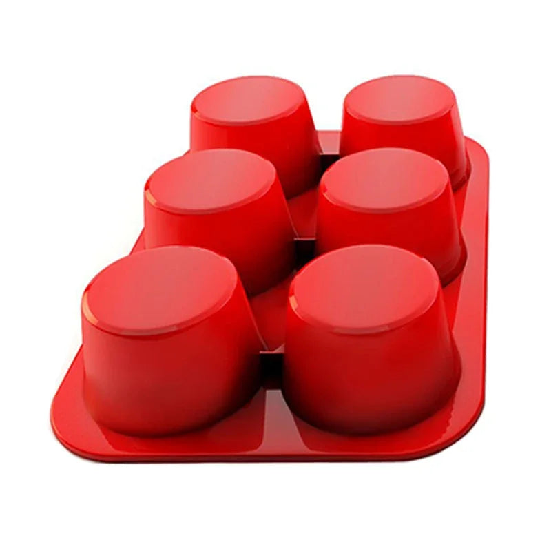 6-Cup Jumbo Silicone Muffin Pan – Giant Cupcake Baking Mold Silicone Baking Pan Nixie