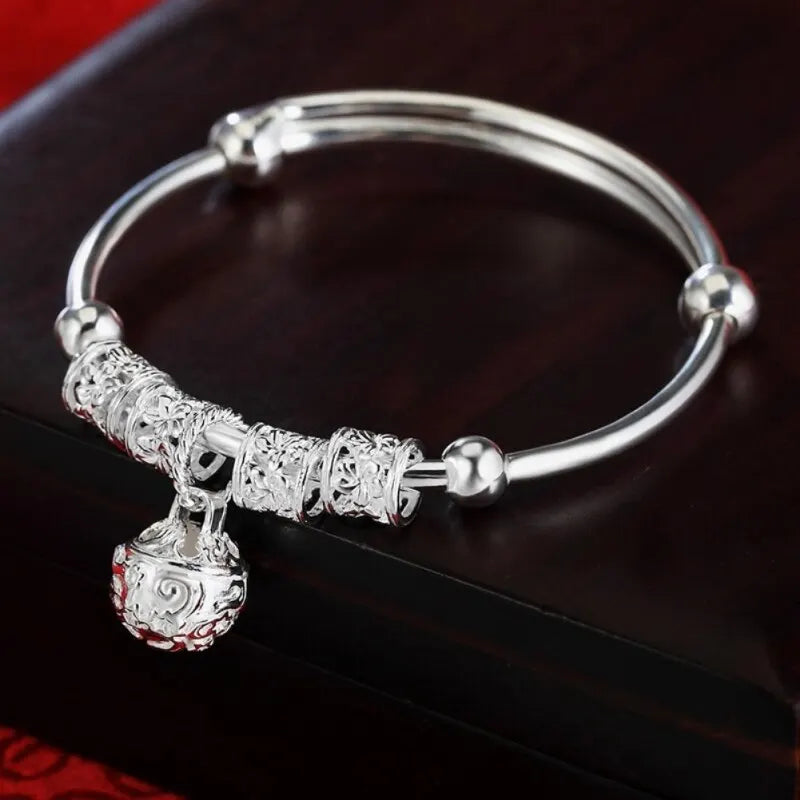 Silver Plated Beaded Bracelet – Boho Bells & Ethnic Style Fashion Bracelet Nixie