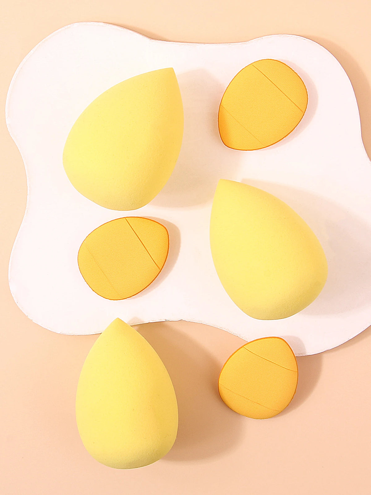 6PCS Yellow Waterdrop Makeup Sponge Set – Foundation & Concealer Makeup Sponge Set Nixie