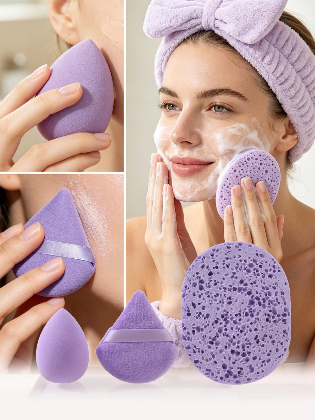 7-in-1 Facial Skincare Kit – Brush, Sponge & Headband Set Facial Skincare Kit Nixie