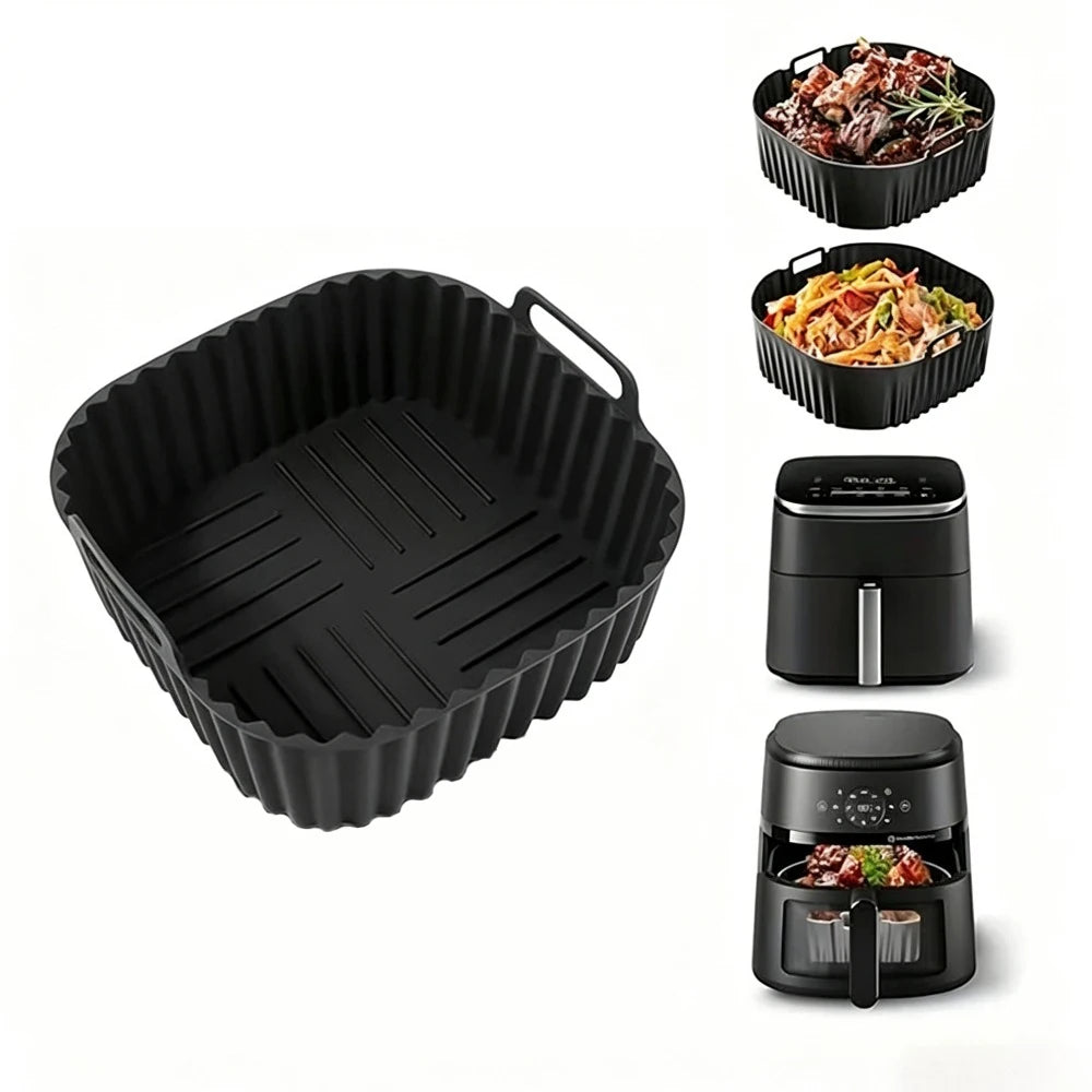 Reusable Silicone Air Fryer Liner Pot | Non-Stick Baking Insert Silicone Air Fryer Liner Nixie