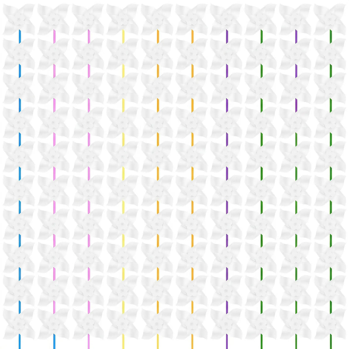 100Pcs Blank DIY Paper Pinwheel Craft Kit for Kids & Parties DIY Craft Kit Nixie White 100 pieces