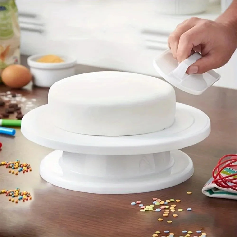 360° Cake Turntable Set – Scraper, Nozzles & Decorating Tools Cake Decorating Set Nixie
