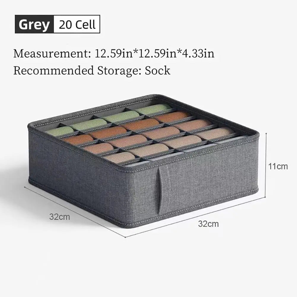 Foldable Fabric Drawer Organizer for Underwear, Socks & Belts Closet Drawer Organizer Nixie 20 cell