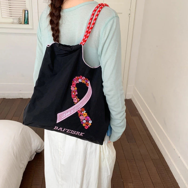 Japanese Embroidered Silk Scarf Large Shoulder Tote Bag for Women Women's Shoulder Bag Nixie