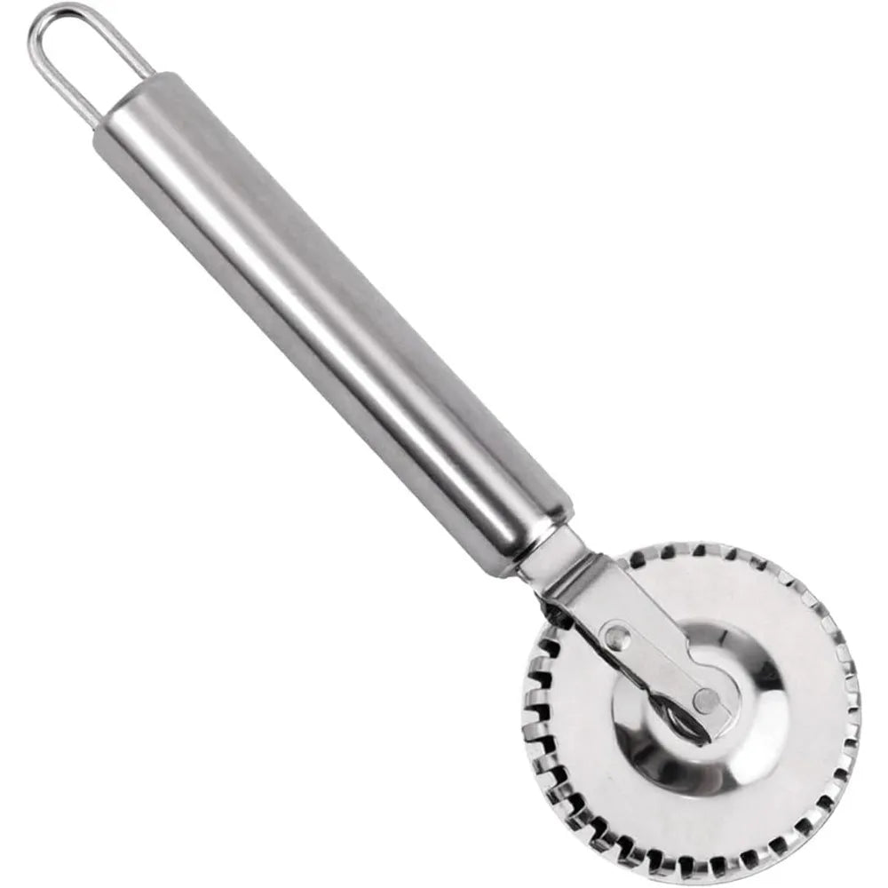 Stainless Steel Fluted Pasta Cutter Wheel – Ravioli Crimper Tool Pasta Dough Crimper Nixie