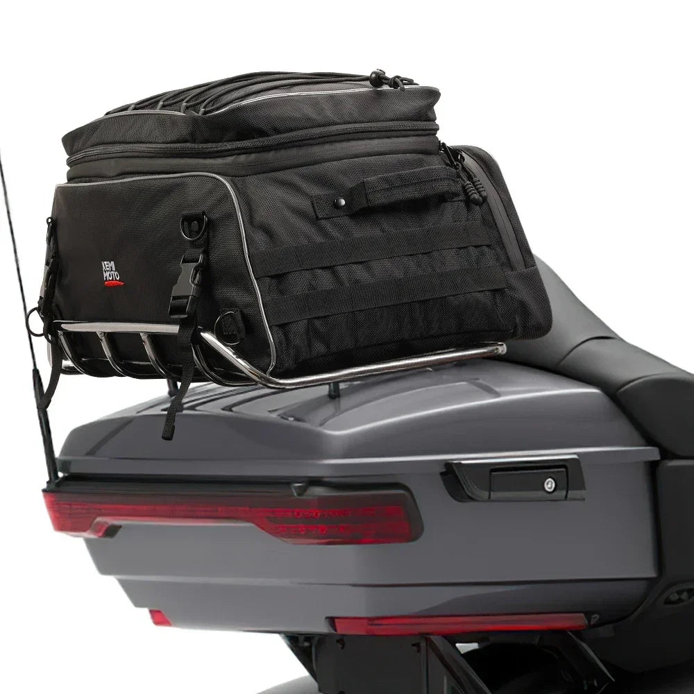 Motorcycle Tail Bag Soft Trunk Tour-Pack Rack Bag for Touring Motorcycle Trunk Bag Nixie