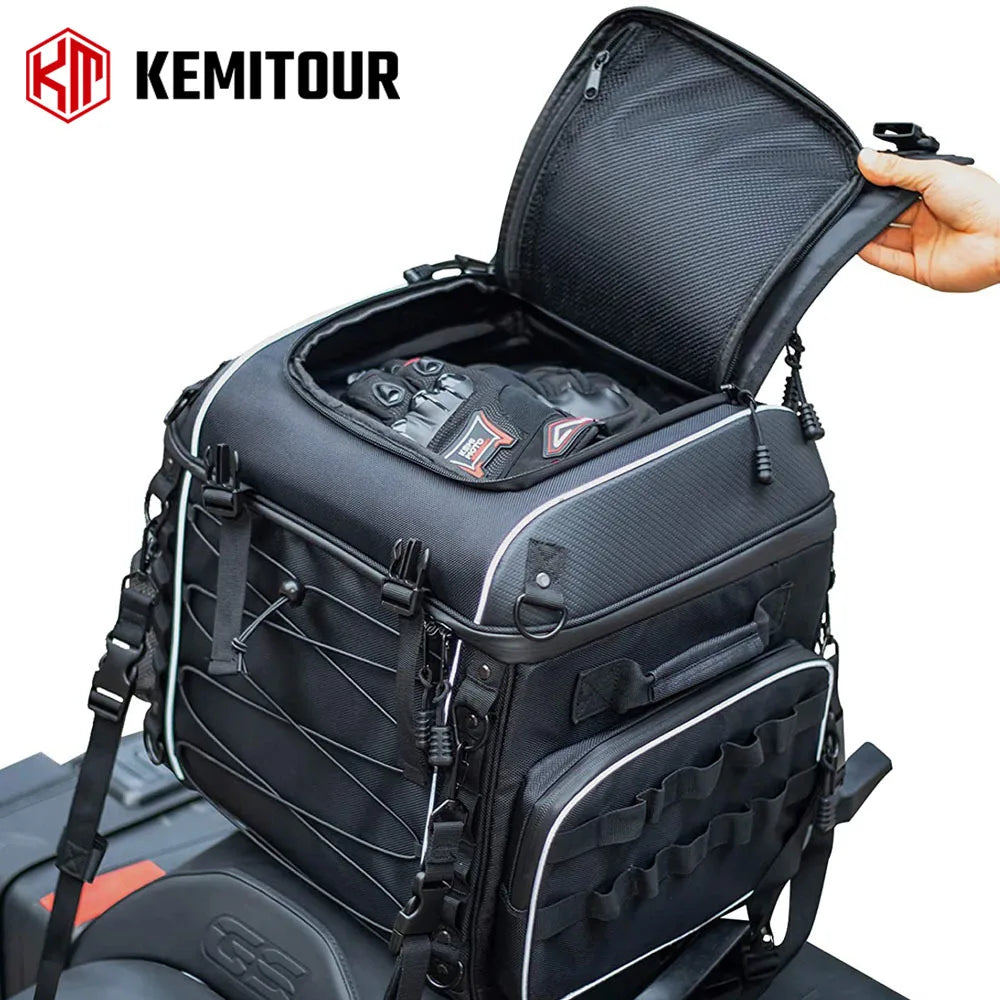 KEMIMOTO 40L Motorcycle Sissy Bar Tail Bag – Travel Luggage Motorcycle Tail Bag Nixie