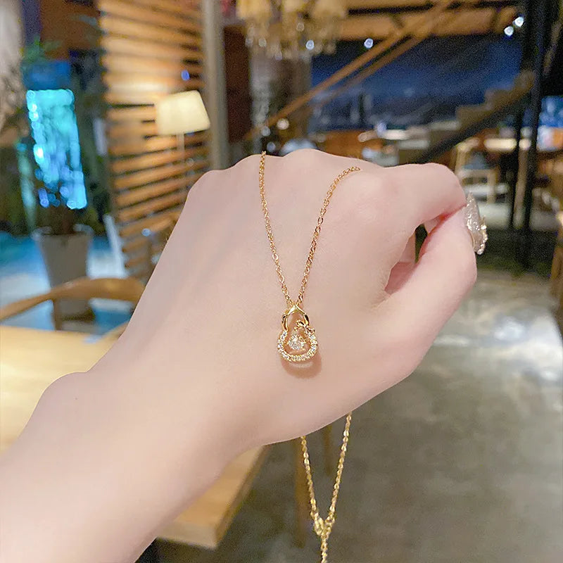 Gold-Plated Lucky Gourd Heart Choker Necklace | Minimalist Fashion Necklace Nixie