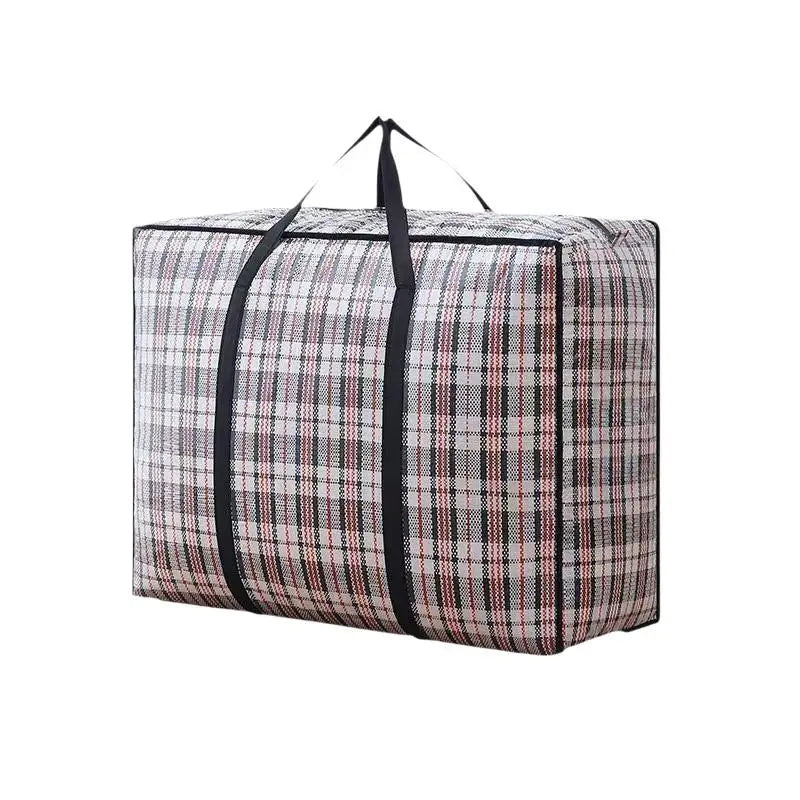 Reusable Striped Moving Storage Bag – Breathable Clothes Organizer