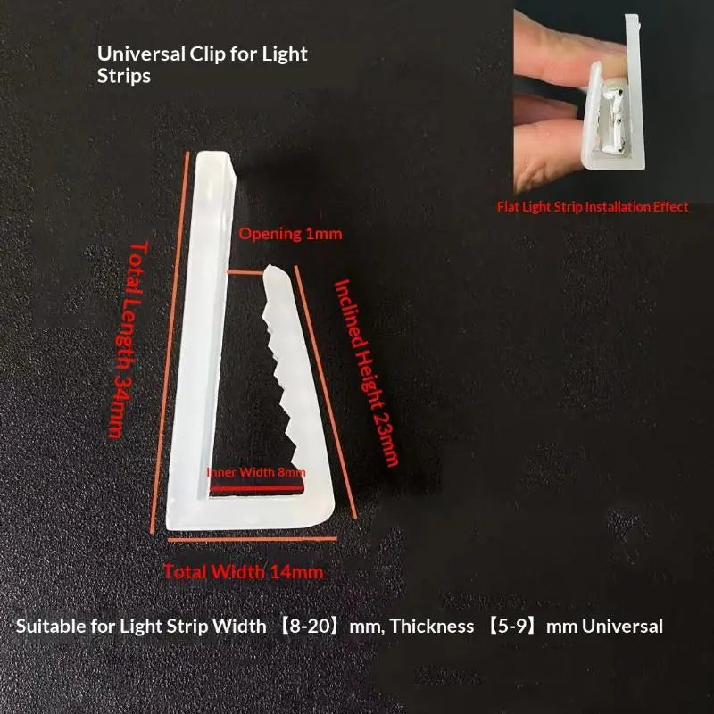 50Pcs Universal LED Strip Clips 8-20mm Mounting Fasteners LED Strip Mounting Clips Nixie