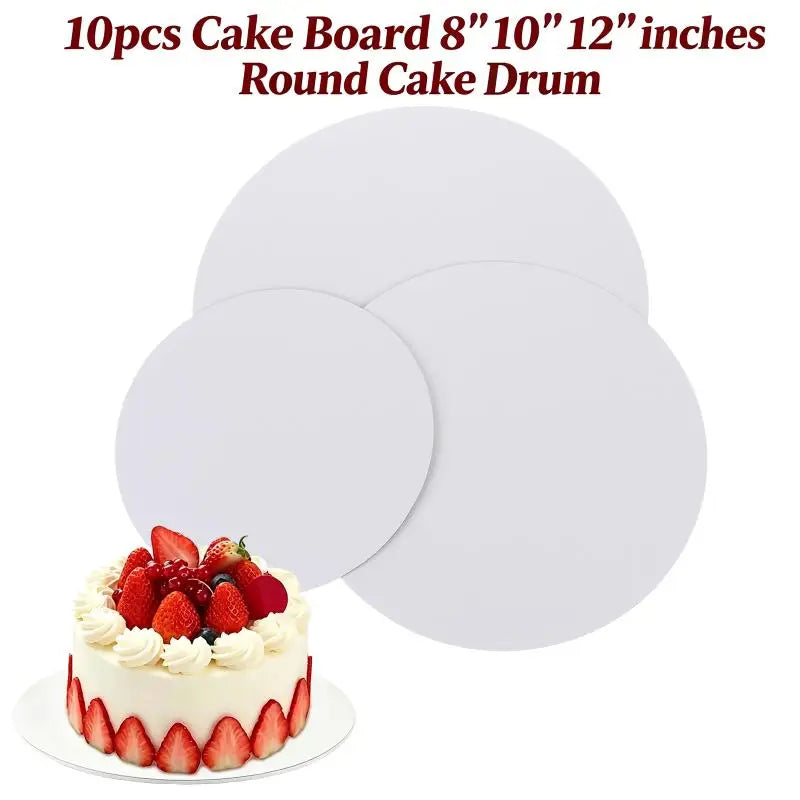 10pcs Round Corrugated Cake Boards – Greaseproof Cake Drums Cake Boards Nixie
