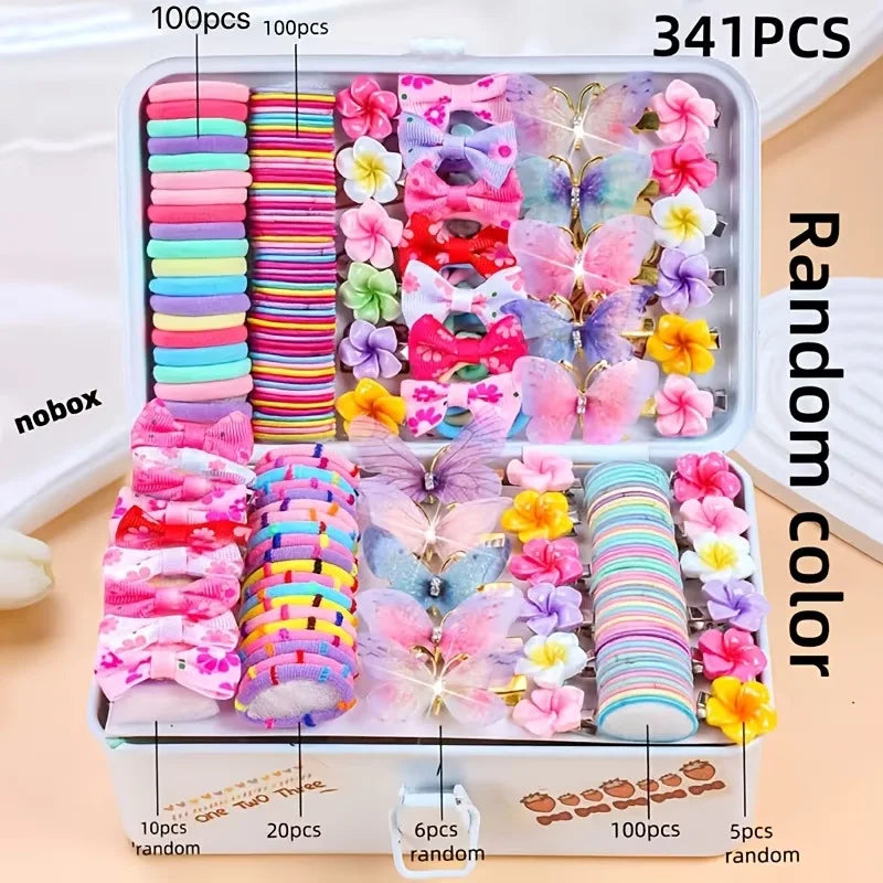 974pc Girls Sequin Butterfly & Star BB Hair Clips Set Kids Hair Clips Nixie 13-341Pcs No Box Bag