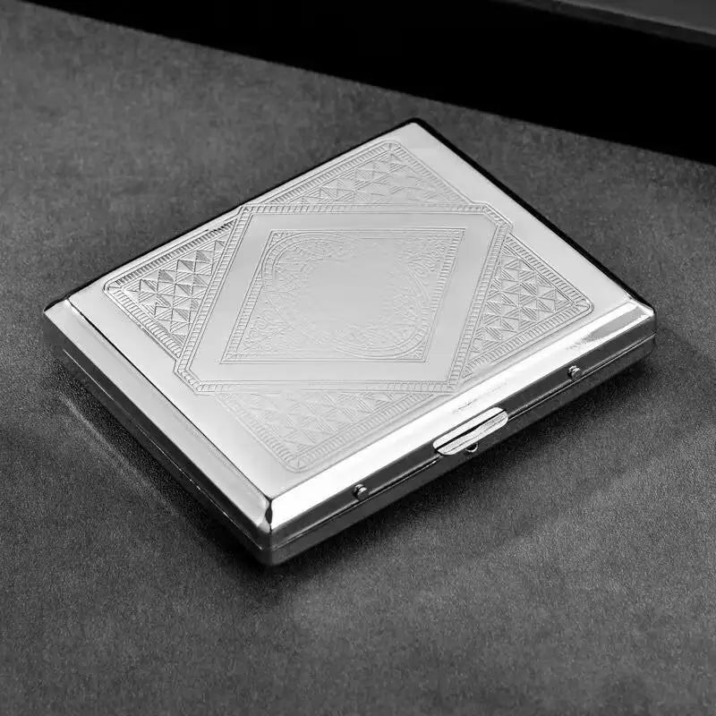 Embossed Metal Cigarette Case Flip Top – Holds 20 Cigarettes Cigarette Case Nixie