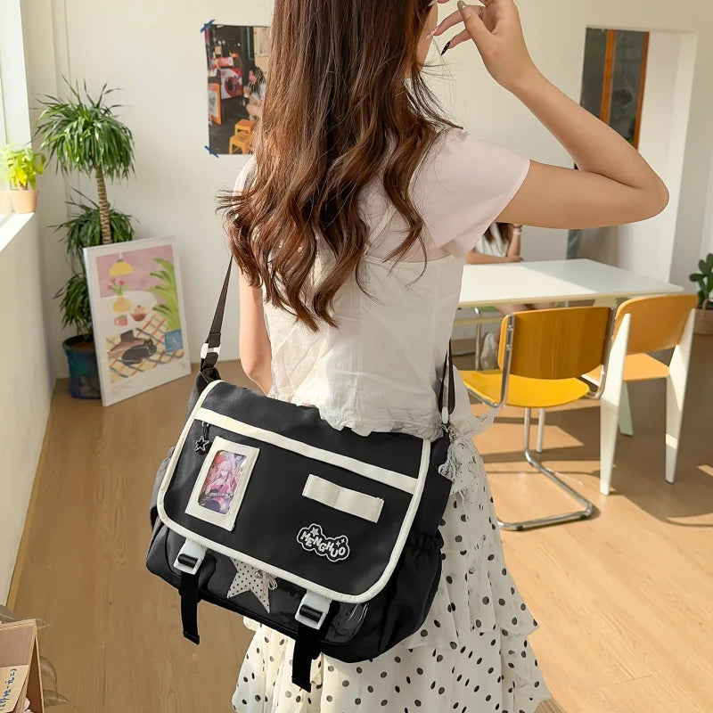 Girls Korean Style Crossbody Bag – Large Capacity School Bag Crossbody Shoulder Bag Nixie