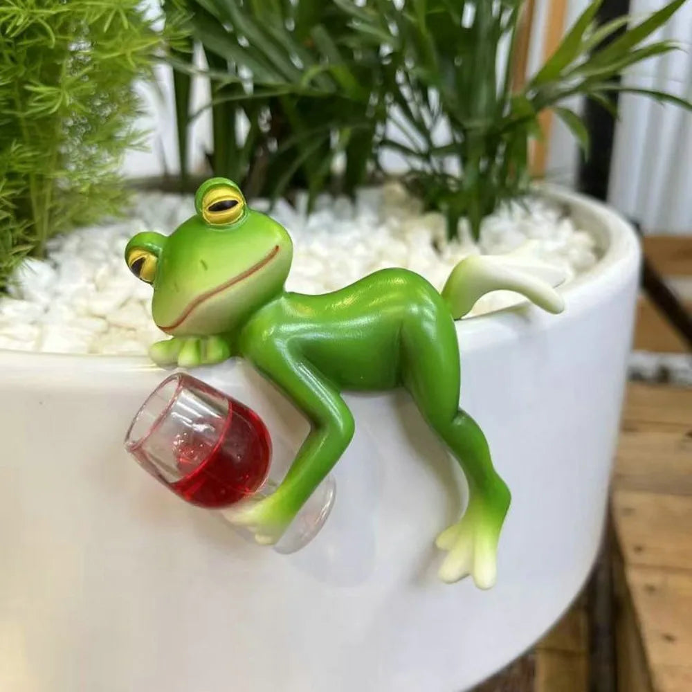Resin Frog Figurine – Pot Edge & Fish Tank Hanging Ornament Decorative Figurine Nixie 1