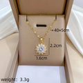 Flower Pendant Choker Necklace – Gold Stainless Steel Women