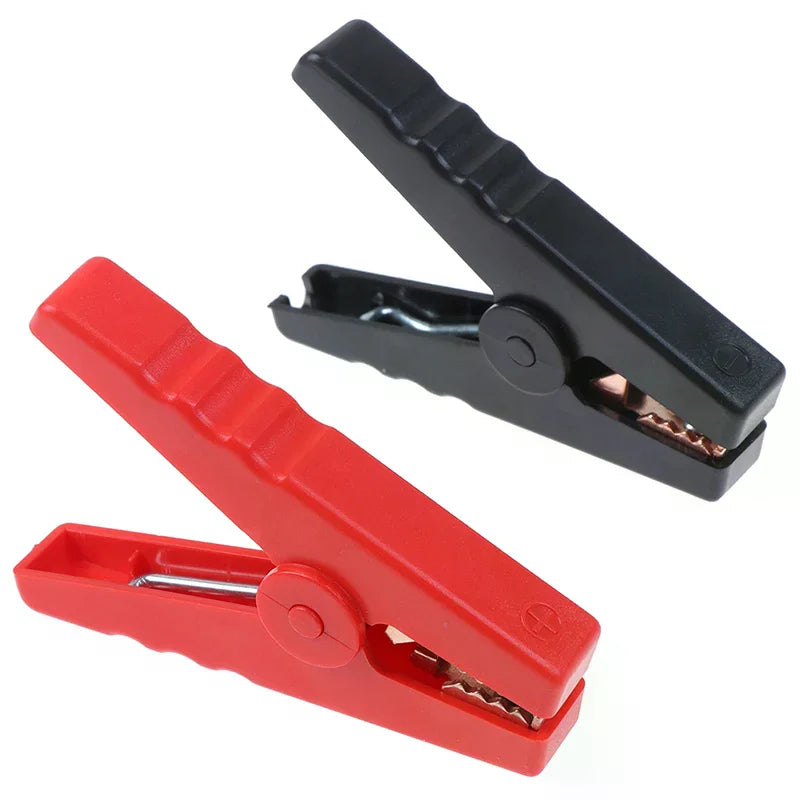 2Pcs 100A Insulated Alligator Clips – Car Battery Charger Clamps Alligator Clips Nixie