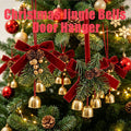 Christmas Jingle Bell Door Hanger – Velvet Bow & Pine Cone Ornament Christmas Door Ornament Nixie One Bell Reference image