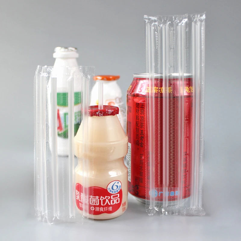 500Pcs Clear Pointed-Tip Disposable Plastic Drinking Straws
