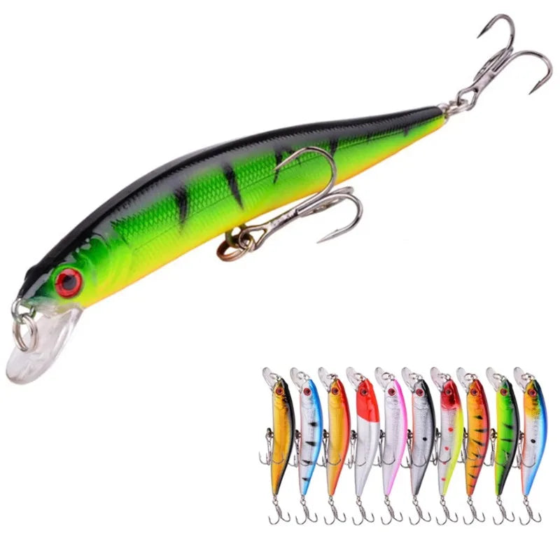 Floating Minnow Fishing Lure 3D Eyes Crankbait 10cm Hard Bait Fishing Lure Nixie