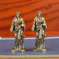 Handmade Brass Deity Statue Vintage Tibetan Desktop Figurine
