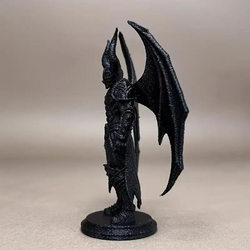 3D Printed Demon Warrior Figurine | Gothic Winged Devil Statue Decorative Figurine Nixie