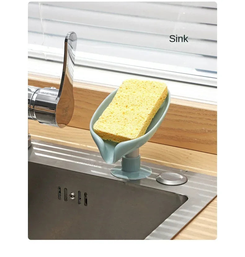 Leaf Shape Drain Soap Holder Suction Cup Tray | Nixie Soap Dish Holder Nixie