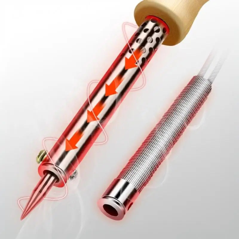 220V Wood Handle Soldering Iron – Adjustable 30W–100W Soldering Iron Nixie
