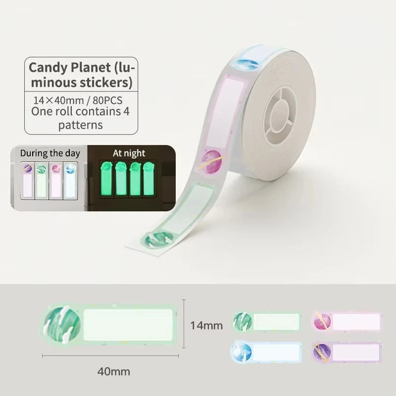 NIIMBOT Thermal Label Sticker Roll – D110, D11, D101 Compatible Thermal Label Roll Nixie 1Roll Luminous No-38
