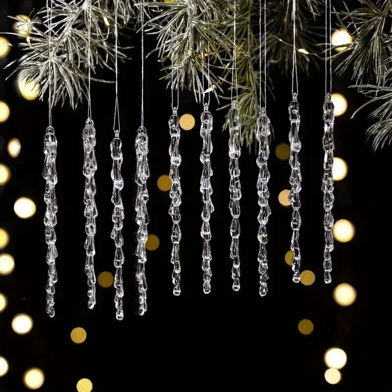 10PCS Christmas Ice Lolly Ornaments – Transparent Tree Pendants Christmas Tree Ornaments Nixie