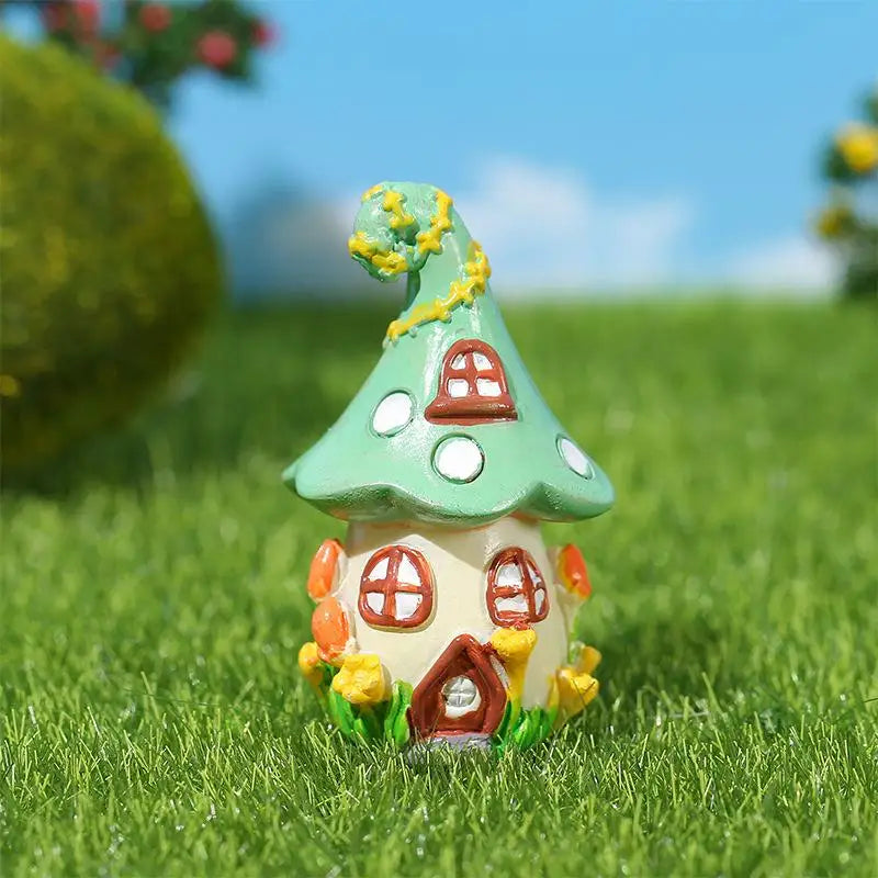 4Pcs Mini Fairytale Castle Resin Figurines – Micro Landscape Decor Resin Miniature Figurines Nixie