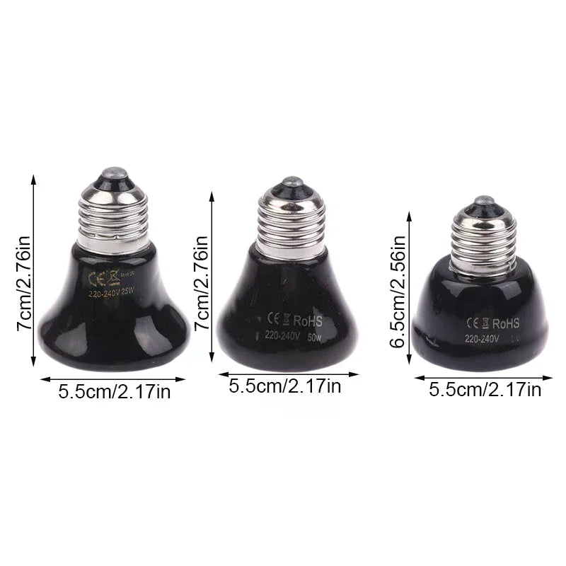 Reptile Ceramic Heat Lamp E27 No Light 25W 50W 75W Infrared Reptile Heat Lamp Nixie