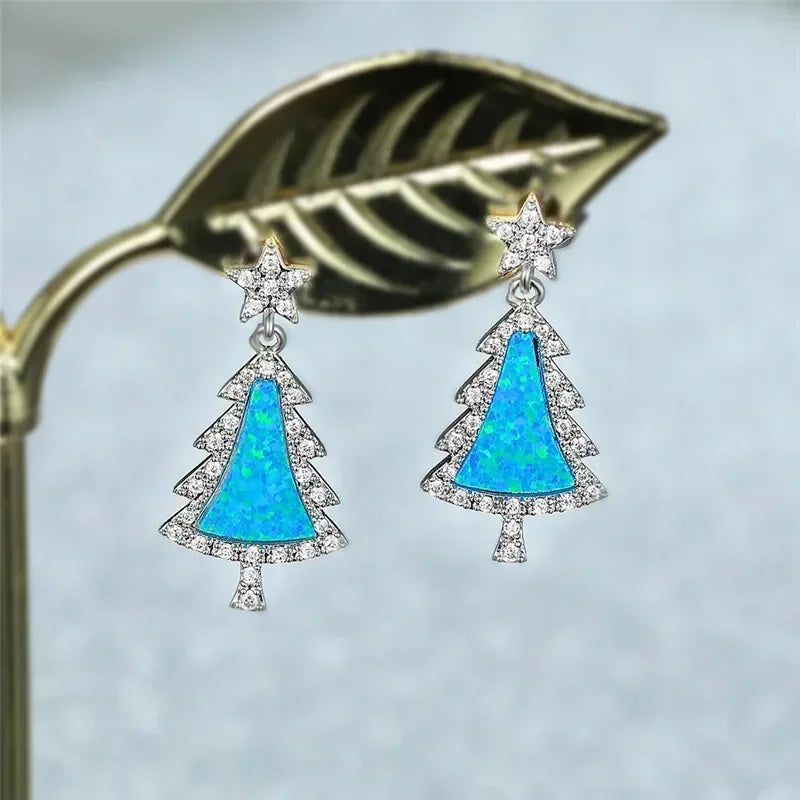 Blue Simulated Opal Crystal Stud Earrings | Holiday Fashion Jewelry Fashion Stud Earrings Nixie