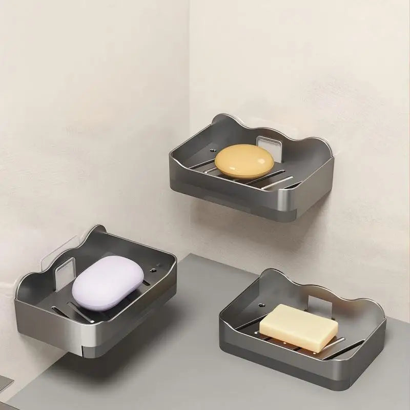 Wall-Mounted Soap Holder with Hook – No Drill, Drain Design Soap Holder Box Nixie