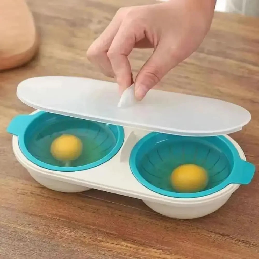 Microwave Egg Poacher Double Cup Non-Stick Egg Boiler Mold Egg Poacher Nixie