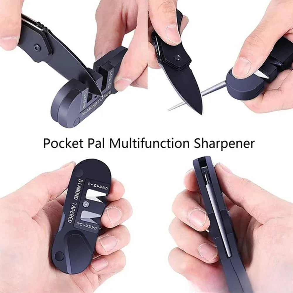 4-in-1 Pocket Knife Sharpener – Ceramic, Carbide & Diamond Knife Sharpener Nixie