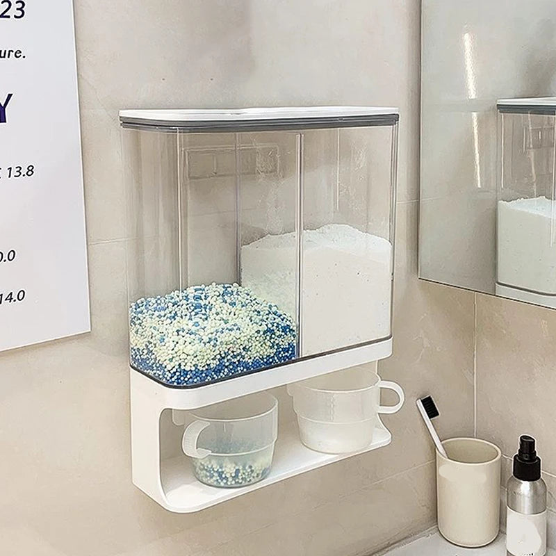 Wall-Mounted Transparent Storage Jar for Laundry Beads & Powder
