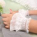 Victorian Lace Ruffle Detachable Wrist Cuffs | Fake Sleeves Detachable Wrist Cuffs Nixie 1- White