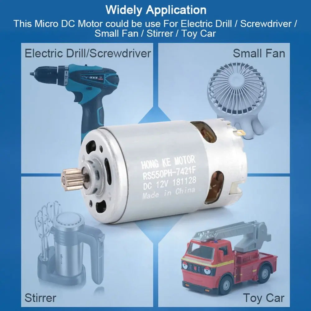 RS550 DC Motor for Cordless Drill & Reciprocating Saw 10.8–25V Power Tool Motor Nixie