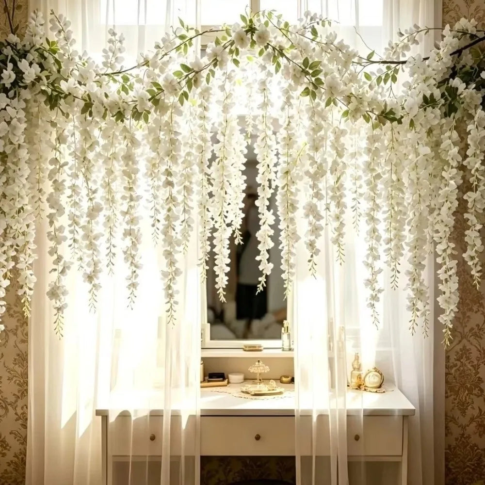 250cm Artificial White Rose Vine Garland – Wedding & Home Décor Artificial Flower Garland Nixie
