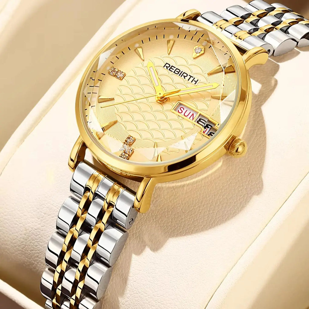 REBIRTH Classic Business Quartz Watch | Calendar & Steel Strap