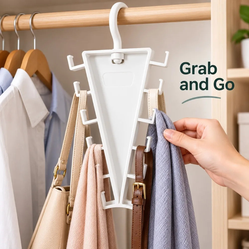 12-Hook Rotatable V-Shape Closet Hanger Organizer Closet Hanger Organizer Nixie