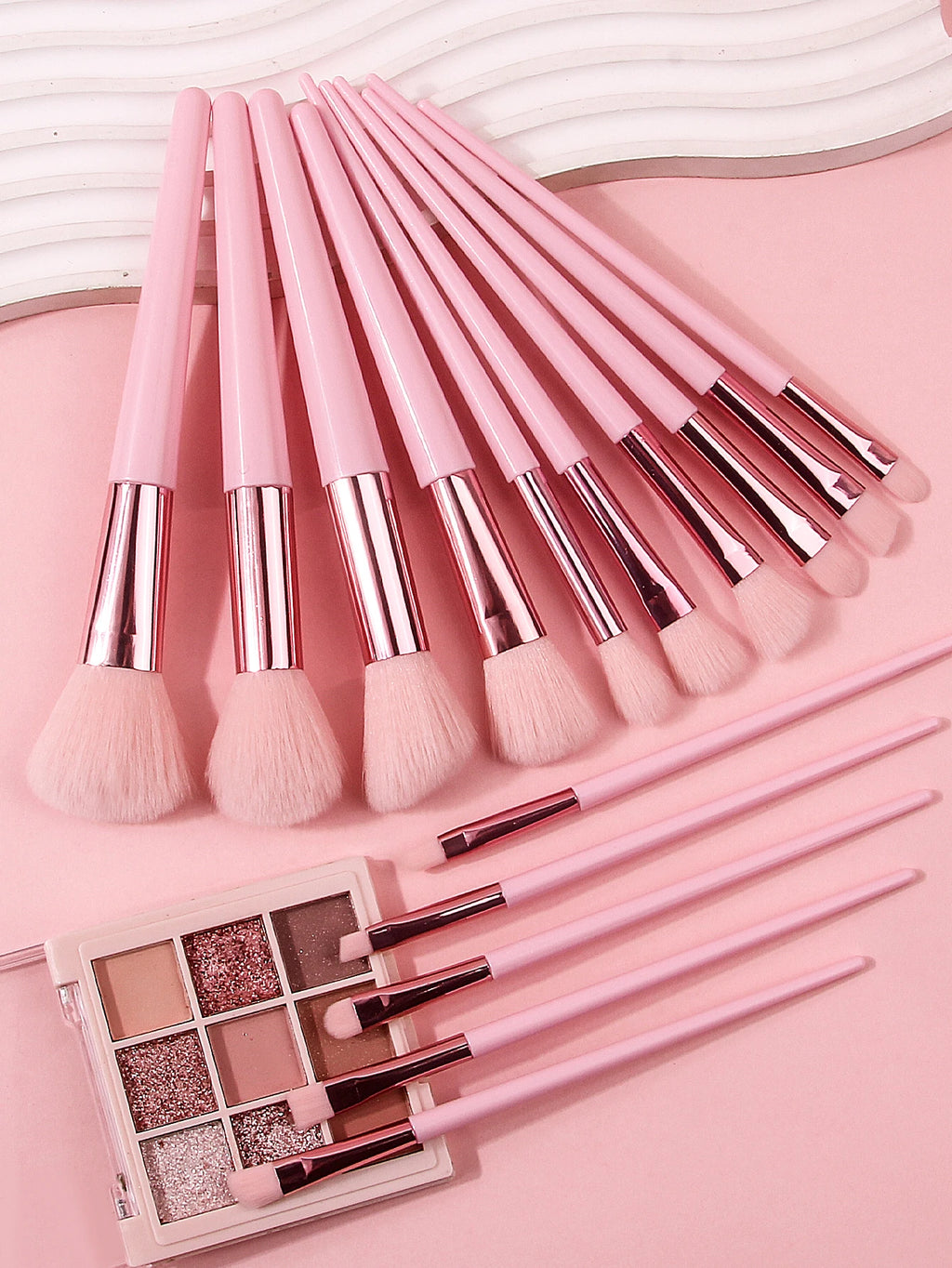 15-Piece Pink Makeup Brush Set with Storage Barrel | Nixie Makeup Brush Set Nixie