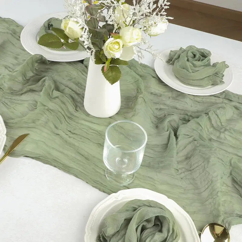 Boho Cheesecloth Table Runner | Wedding & Party Décor 90cm