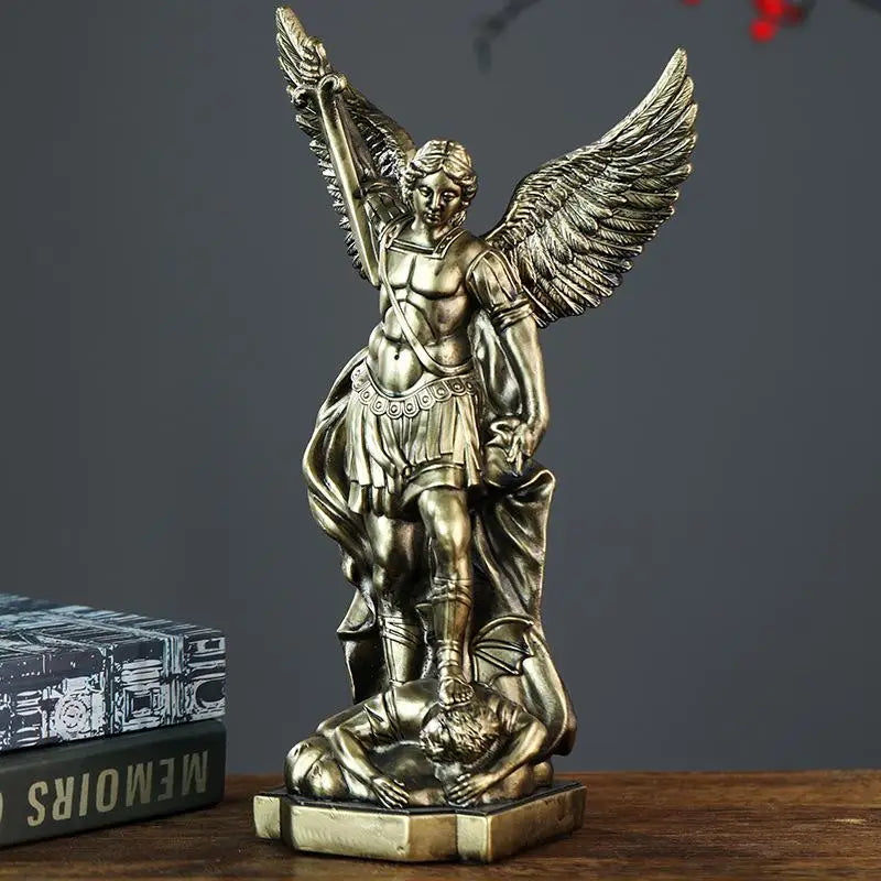 Resin St. Michael Archangel Statue – Catholic Altar Decor Gift Religious Figurine Nixie