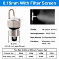 Ruby Fog Misting Nozzle 1/8" 304 Stainless Steel with Filter Misting Fog Nozzle Nixie 0.15mm Filter Screen
