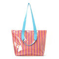 Striped Waterproof PVC Beach Tote Bag | Shoulder Handbag Beach Tote Bag Nixie Orange