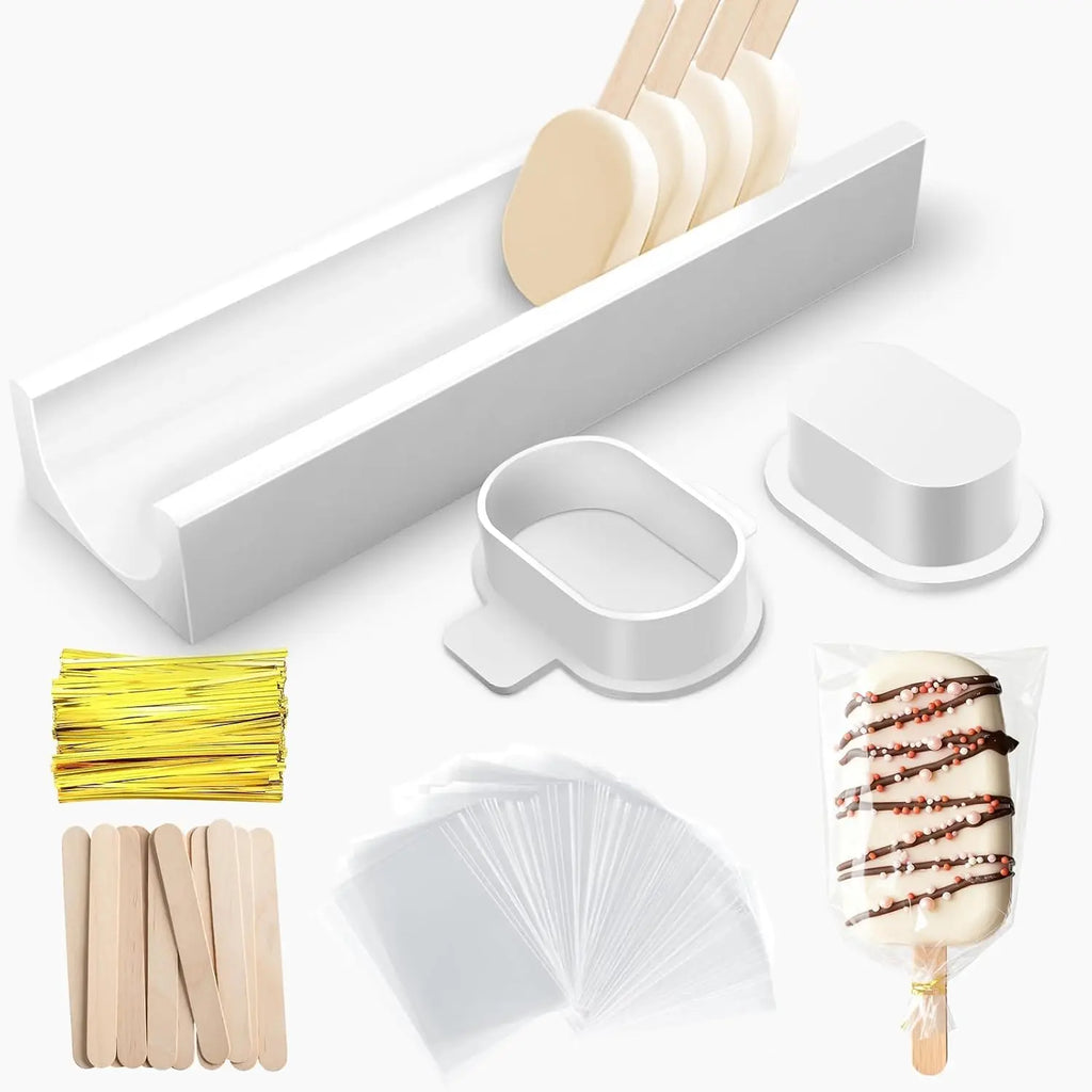 Cake Pop Mold Set – 100 Sticks, Bags & Ribbons | Baking Kit Cake Pop Mold Kit Nixie white